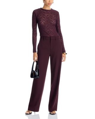 Puckered Lace Long Sleeve Top - Exclusive