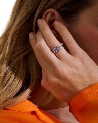 Sterling Silver Spear Blue Sapphire Coil Ring