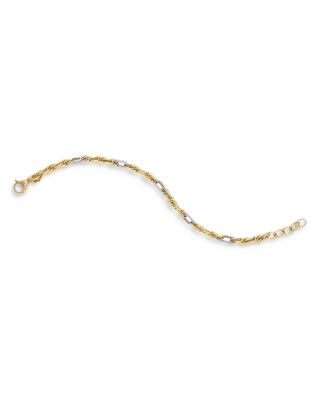 Figaro Rolo Bracelet in 14K Two Tone Gold