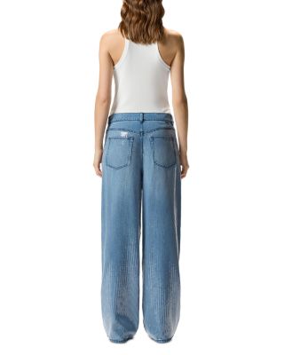 Lauryn Loose Clear Sequin Jeans in Mid Wash