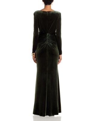 Long Sleeve Asymmetrical Neck Gown