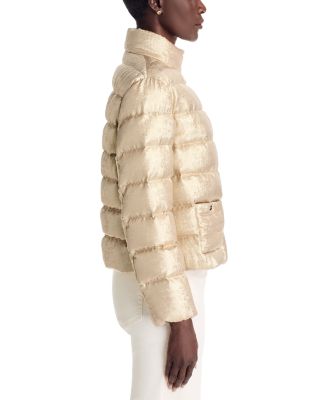 Metallic Quilted Bomber Jacket