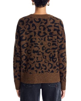 Leopard Print V Neck Sweater - Exclusive 