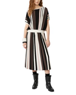 Pleiadi Multicolor Pleated Striped Skirt