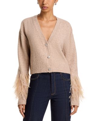 Bria Feather Trim Cardigan 