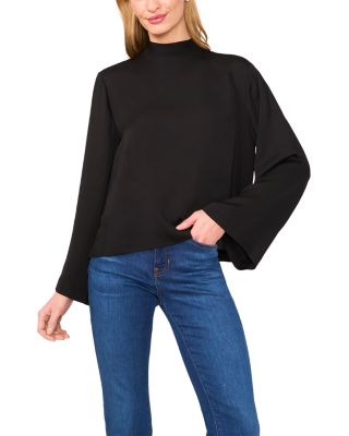 Mock Neck Wide Sleeve Top
