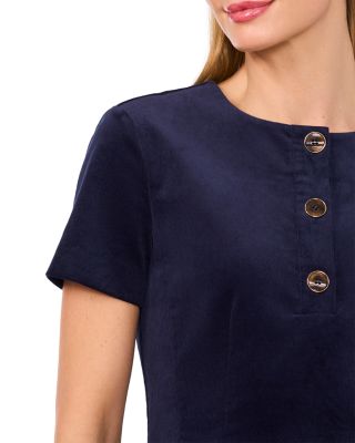 Cordis Placket Corduroy Mini Dress