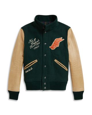 Boys' Leather Sleeve Letter Jacket - Big Kid