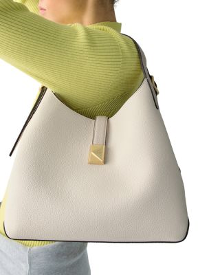 Deco Color Blocked Pebbled Leather Small Crossbody Tote 