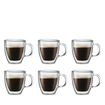BISTRO Double Wall Mugs, Set of 6