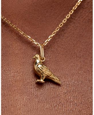  Solid Gold Pigeon Charm Necklace