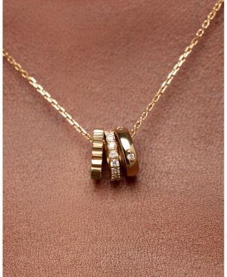  Solid Gold & Lab-Grown Diamond Zeno Charm Necklace
