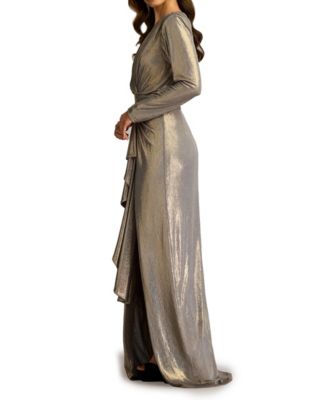  Pomona Metallic Waterfall Flounce Gown