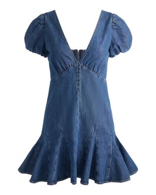 Fara Puff Sleeve Denim Mini Dress