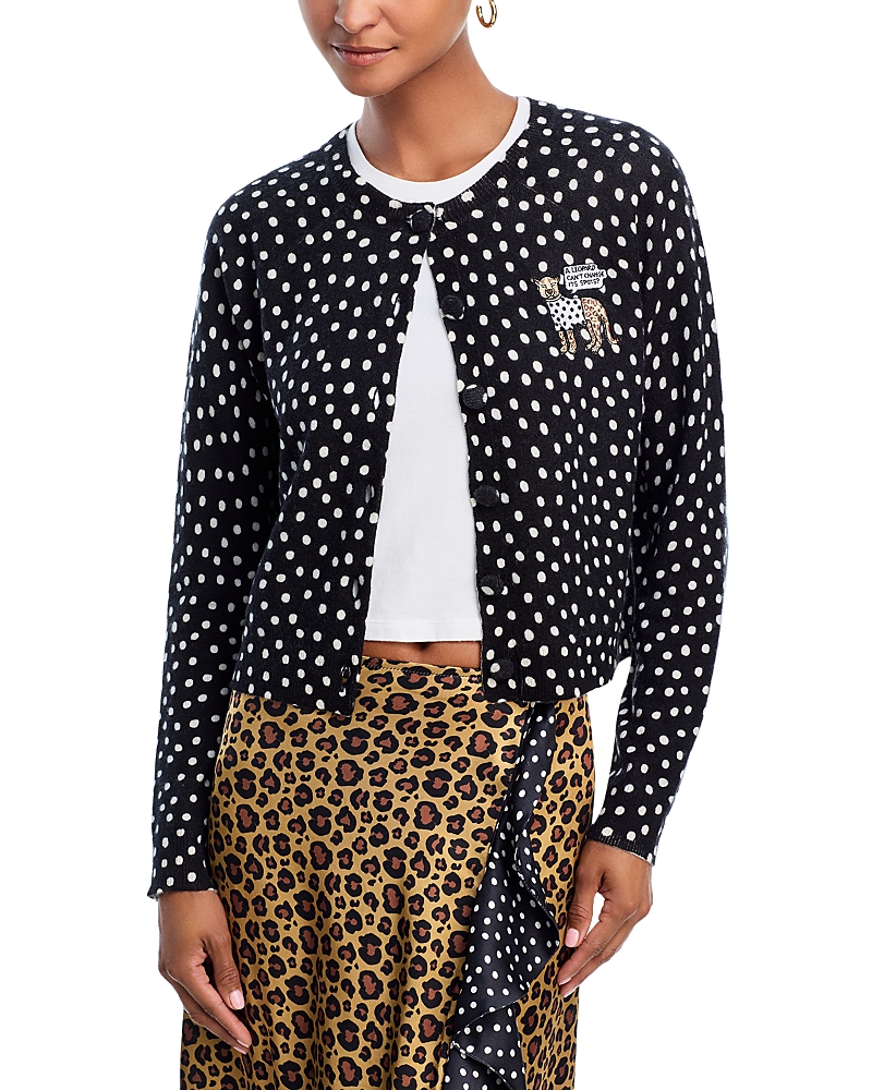 Aqua x Angelica Hicks Leopard Spots Cashmere Cardigan - Exclusive