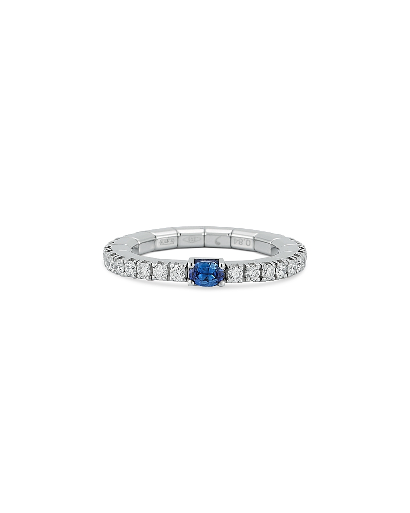 Roberto Demeglio 18k White Gold Extensible By Demeglio Blue Sapphire & Diamond Stretch Band In White