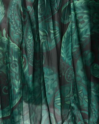 Printed Tie Neck Midi Dress