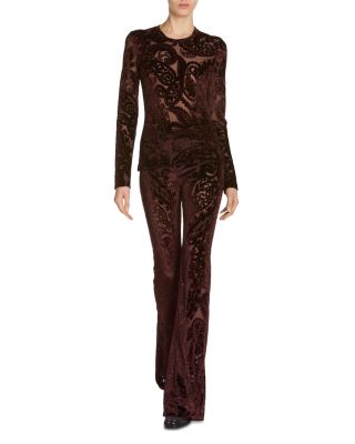 Velvet Flared Leg Pants
