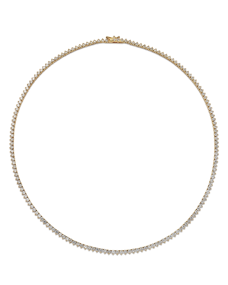 Bloomingdale's Fine Collection Diamond Classic 3-prong Tennis Necklace In 14k White Or Yellow Gold, 8.0 Tcw In Gold