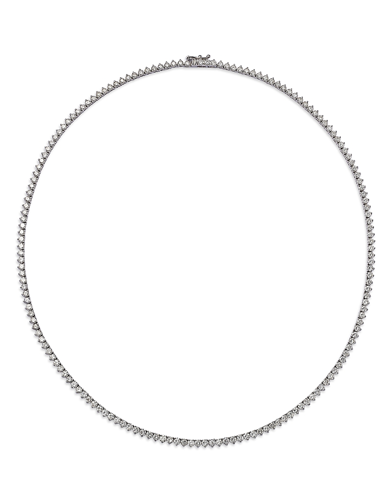 Bloomingdale's Fine Collection Diamond Classic 3-prong Tennis Necklace In 14k White Or Yellow Gold, 8.0 Tcw In White