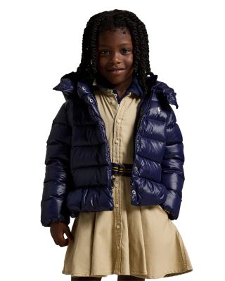Girls' Down Hooded Jacket - Little Kid