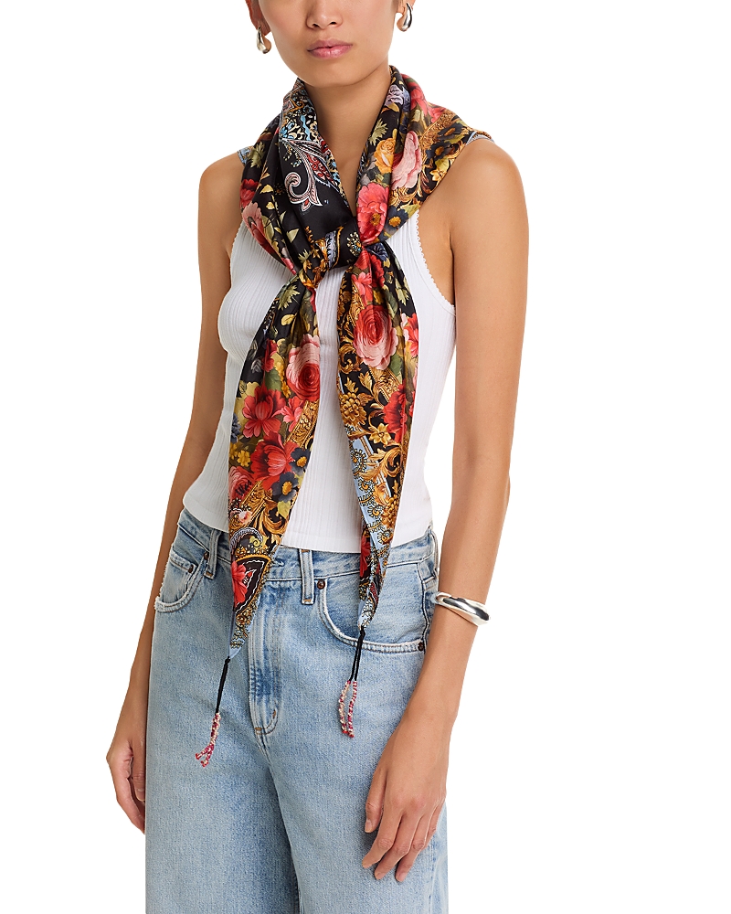 Johnny Was Silk Square Scarf In Multi