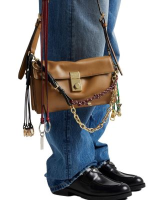 Soft Sound Small Leather Shoulder Bag with Charms