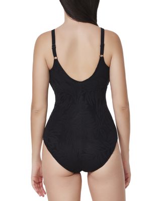 D Cup V Neck X Detail One Piece Swimsuit