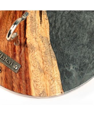 The River Epoxy Resin with Live Edge Acacia Wayfarer ART Hook & Ring Game