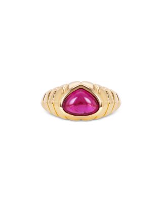 Timo Cabochon Rubellite Ring in 18K Yellow Gold