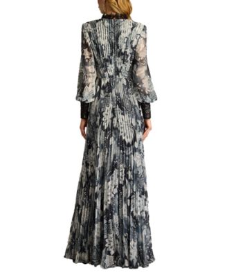  Audra Floral Print Chiffon Gown