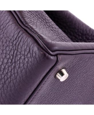 Kelly 32 Handbag Purple Clemence with Palladium Hardware