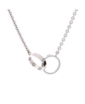 Pre-Owned Cartier - Love Interlocking Necklace 18K White Gold and Diamonds