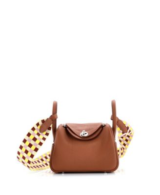 Pre-Owned HERMÈS - Mini Lindy Quadrille Bag Clemence with Canvas