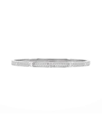 Pre-Owned Cartier - Small Love Bracelet 18K White Gold with Pave Diamonds