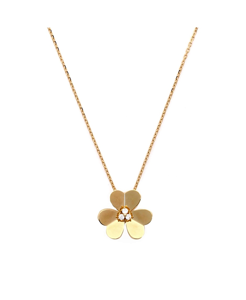 Pre-owned Pre-owned Van Cleef & Arpels Van Cleef & Arpels Large Frivole Pendant Necklace 18k Gold With Diamonds