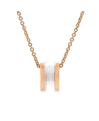 Pre-Owned Bvlgari - B.Zero1 Pendant Necklace 18K Rose Gold and Ceramic