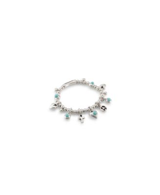 Sterling Plated Beaded Bracelet with Charms
