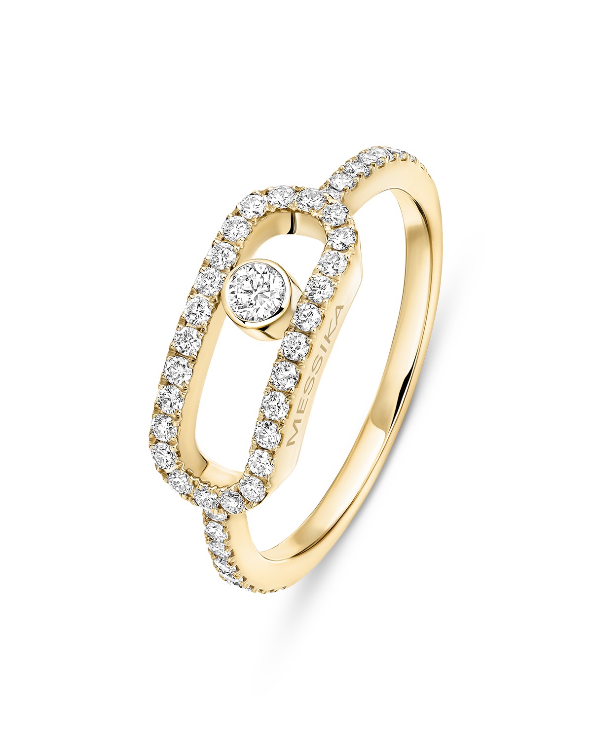 18K Gold Move Uno Large Diamond Pavé Ring, 0.31 tcw