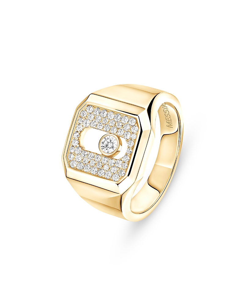 Messika Diamond Move Joaillerie Pave Signet Ring In 18k Gold, 0.27 Tcw In Gold