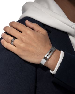 Diamond Move Titanium Small Ring in Titanium, 0.05 tcw