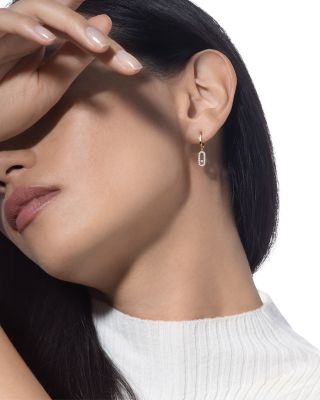 Diamond Move Uno Hoop Earrings in 18K Gold, 0.19 tcw