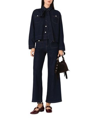 Denim Shirt with Bow