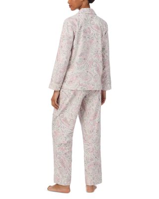 Long Sleeve Notch Collar Long Pants Pajama Set  