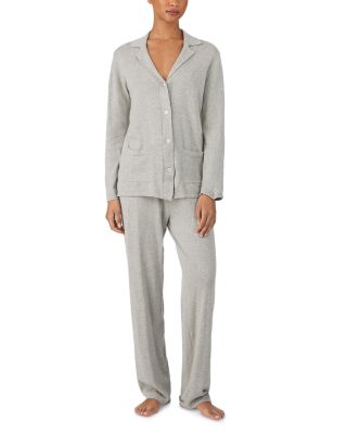 Long Sleeve Notch Collar Long Pants Pajama Set