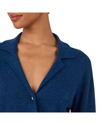 Long Sleeve Notch Collar Long Pants Pajama Set