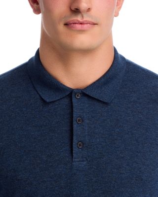 Heathered Double Face Long Sleeve Polo Shirt