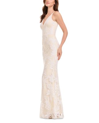 Sharon Floral-Sequin Mermaid Gown