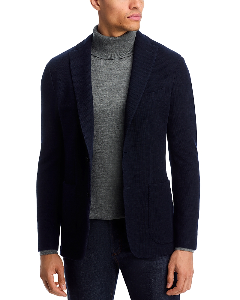 Boglioli Wool Blend Honeycomb Knit Slim Fit K-Jacket