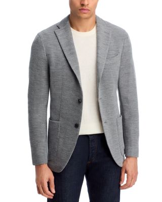 Wool Blend Honeycomb Knit Slim Fit K-Jacket